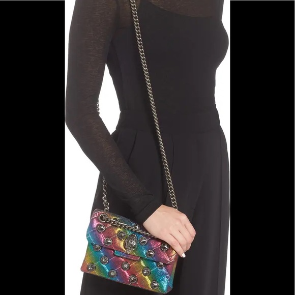 NWT KURT GEIGER LONDON Mini Rainbow Kensington Quilted Shoulder Bag - Picture 5 of 6